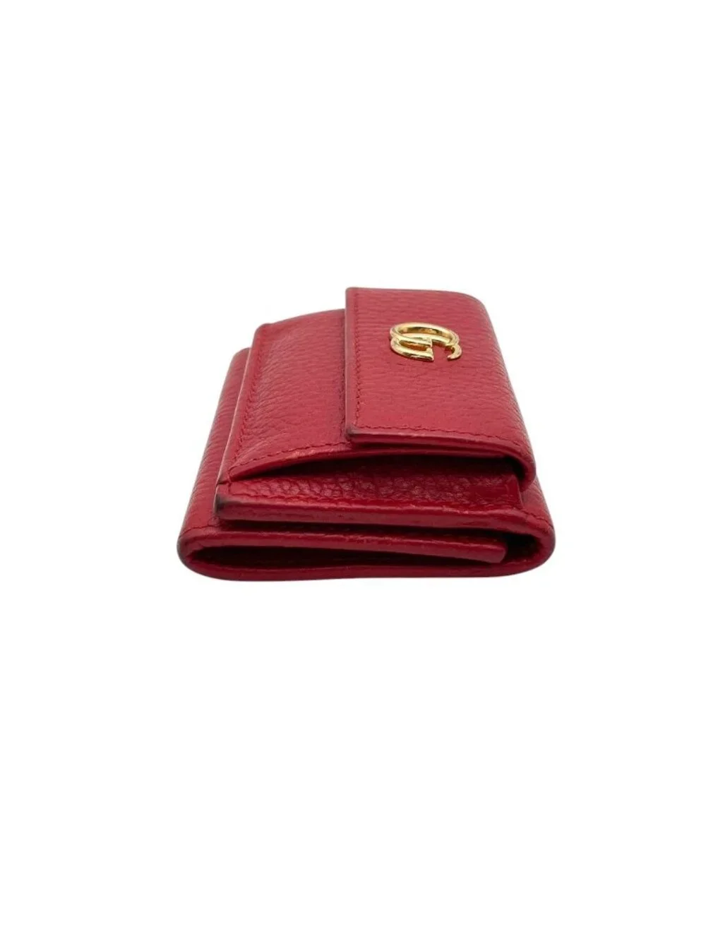 Gucci Wallet Petit Marmont GG Trifold Mini Compact Leather Rose Red Gold Double